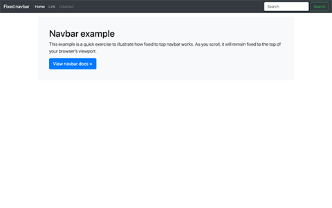 Navbar fixed screenshot