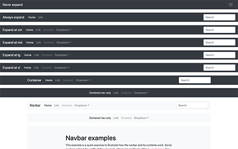 Navbars screenshot